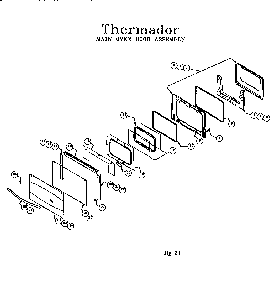 Main Oven Door Assembly Diagram and Parts List for RDF30RS  Thermador Range