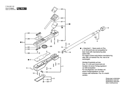 Section 1 Diagram and Parts List for 19-550 F034K82100 Bosch Miscellaneous