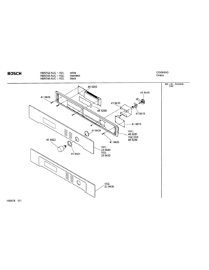 01 - FASCIA PANEL Diagram and Parts List for HBN742AUC(FD8207-)  Bosch Wall Oven