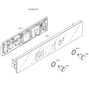Control Panel Diagram and Parts List for HBL3460UC 08 Bosch Wall Oven