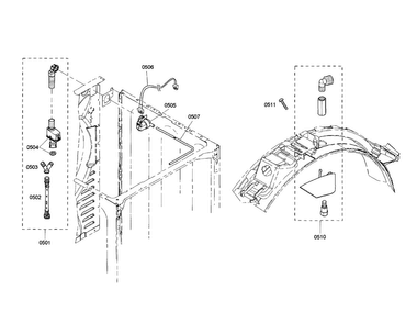 Supply Hose/mist Nozzle Diagram and Parts List for WTMC8330US 05 Bosch Dryer