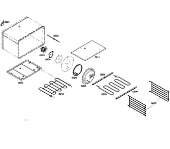 Oven Cavity Diagram and Parts List for PRD366EHC 07 Thermador Range
