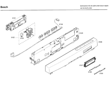 Control Panel Diagram and Parts List for SHE99C05UC 46 Bosch Dishwasher