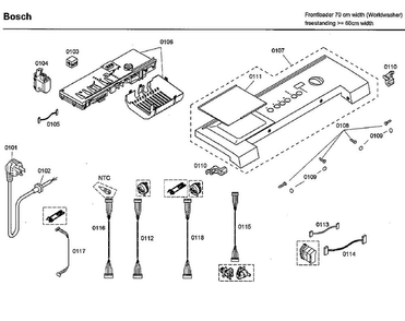 Control Panel Diagram and Parts List for WFMC4301UC 05 Bosch Washer