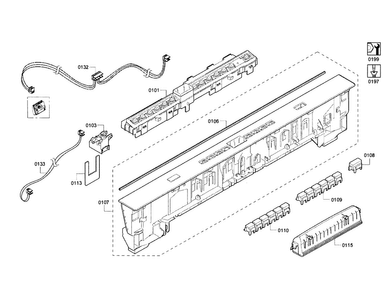 Control Panel Diagram and Parts List for SHX53T55UC 02 Bosch Dishwasher