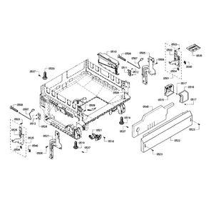 Base Diagram and Parts List for SHX3AR72UC 10 Bosch Dishwasher