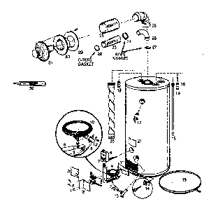Vent Water Heaters Diagram and Parts List for 153334512  Kenmore Water Heater