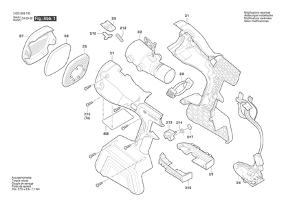 Section 1 Diagram and Parts List for 3603B08100  Bosch Sprayer