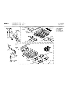 Rack Assembly Diagram and Parts List for SHY66C02UC 14 Bosch Dishwasher