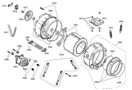 Tub Assy Diagram and Parts List for WAS20160UC 38 Bosch Washer
