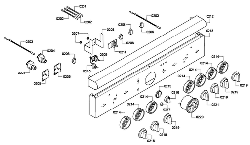 Control Panel Diagram and Parts List for PRD366EPG-01  Thermador Range