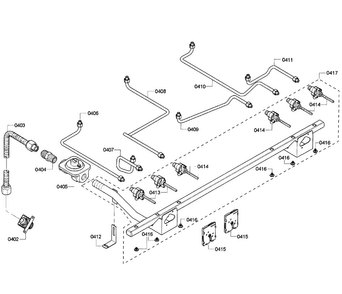 Manifold Diagram and Parts List for PRD366GHC 09 Thermador Range