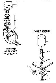 Blower/float Diagram and Parts List for WKD2700  Thermador Dishwasher