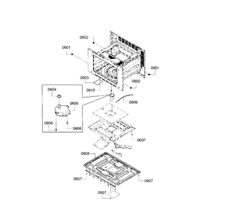 Motor Diagram and Parts List for HMC80151UC 01 Bosch Microwave
