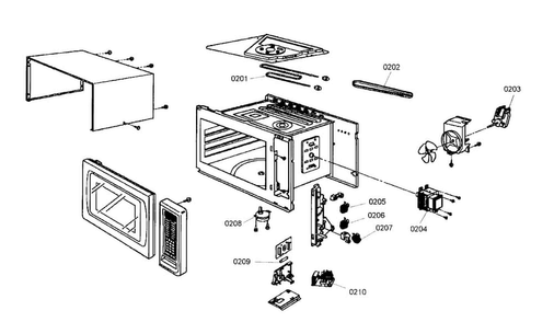 Inside Parts Diagram and Parts List for MCEB01  Thermador Microwave