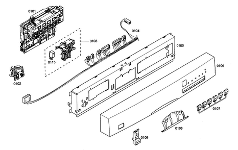 Control Panel Diagram and Parts List for SHE46C02UC 48 Bosch Dishwasher
