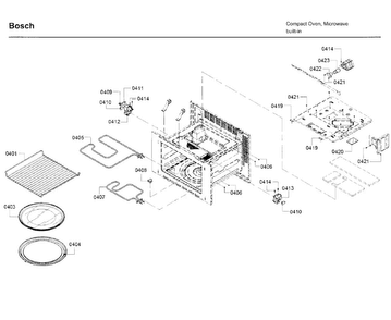 Cavity Parts Diagram and Parts List for HMC87152UC 01 Bosch Microwave