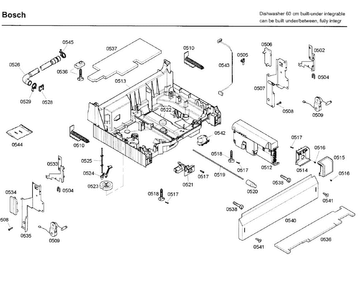 Base Diagram and Parts List for SHV68M03UC 50 Bosch Dishwasher
