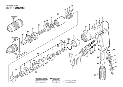 Section 1 Diagram and Parts List for 0607153500  Bosch Drill