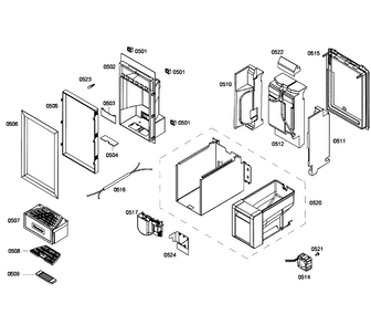 Dispenser Diagram and Parts List for T18ID80NLP 35 Thermador Freezer