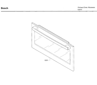 Door Diagram and Parts List for HMB50162UC 01 Bosch Microwave