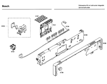 Control Panel Diagram and Parts List for SHX43C02UC 46 Bosch Dishwasher