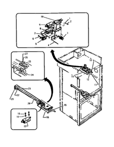 Latch Assemblies Diagram and Parts List for CMT127N-01  Thermador Microwave
