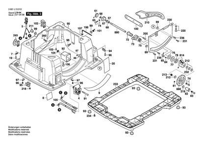 Page C Diagram and Parts List for 4100 3601L13012 Bosch Table Saw