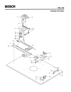 03 - INTERNAL TOP PANEL Diagram and Parts List for HBL632  Bosch Range