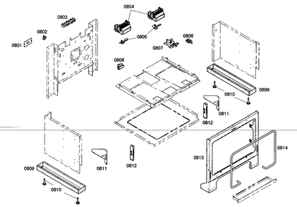 Oven Mounting Diagram and Parts List for PRL304EG04  Thermador Range