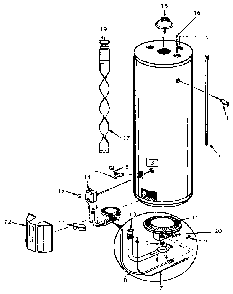 Replacement Parts Diagram and Parts List for 153335450  Kenmore Water Heater