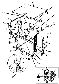 Oven Body Assembly, Front View Diagram and Parts List for ESC30CVB-01  Thermador Range
