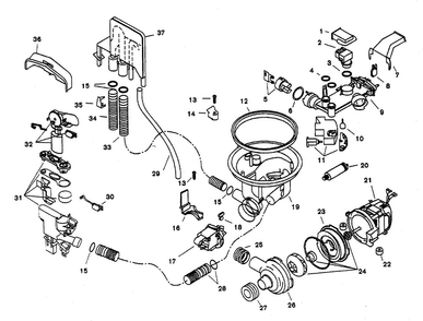 Component Assy Diagram and Parts List for SHU6805UC 06 Bosch Dishwasher