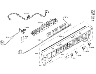 Control Panel Diagram and Parts List for SHX3AR72UC 21 Bosch Dishwasher