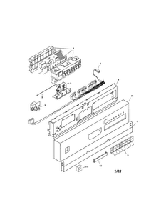 Fascia Panel Diagram and Parts List for SHI6802UC 11 Bosch Dishwasher