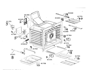 Oven Cavity Asy Diagram and Parts List for HGS255UC 01 Bosch Range
