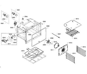 Conv-cell Diagram and Parts List for HBL5650UC 06 Bosch Wall Oven