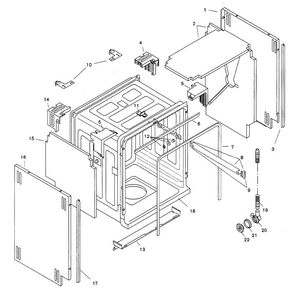 Tank Assy Diagram and Parts List for SHU9955UC 12 Bosch Dishwasher