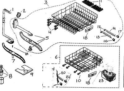 Racks Diagram and Parts List for SHX46A05UC 14 Bosch Dishwasher