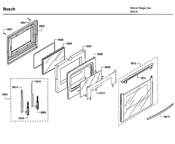 Door Diagram and Parts List for HDI7132U 05 Bosch Range