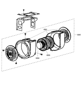 Blower Assy Diagram and Parts List for HGSI42TS 01 Thermador Range Hood
