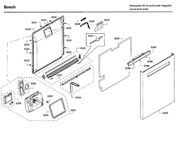 Door Diagram and Parts List for SHP65T56UC 02 Bosch Dishwasher