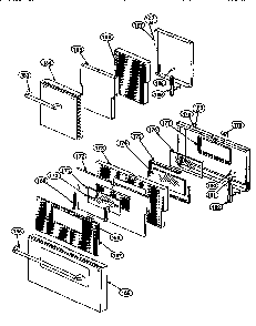 Oven Door Diagram and Parts List for PRSE48-4GG  Thermador Range