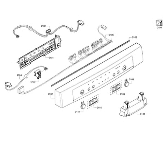 Control Panel Diagram and Parts List for SHE4AP06UC 06 Bosch Dishwasher