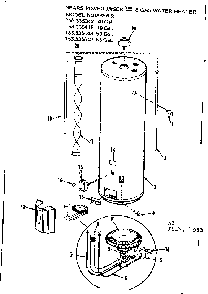 Replacement Parts Diagram and Parts List for 153335543  Kenmore Water Heater