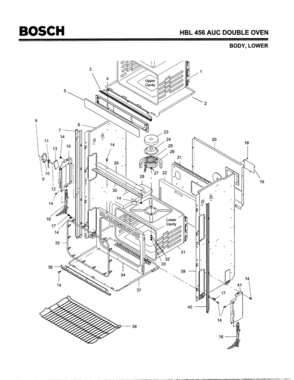02 - BODY, LOWER Diagram and Parts List for HBL456AUC(FD8202-)  Bosch Wall Oven