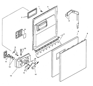 Door Assy Diagram and Parts List for SHU3305UC 11 Bosch Dishwasher
