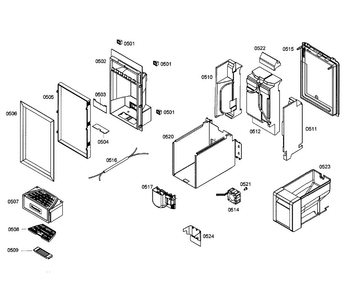 Dispenser Diagram and Parts List for T18ID80NRP 20 Thermador Freezer