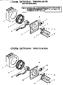 Integral Ventilators Diagram and Parts List for SGSCV36GS  Thermador Cooktop