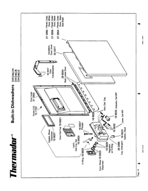 14 - DOOR Diagram and Parts List for DW246UW(FD7711-7912)  Bosch Range